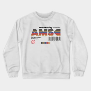 Vintage Amsterdam AMS Holland Retro Travel Crewneck Sweatshirt